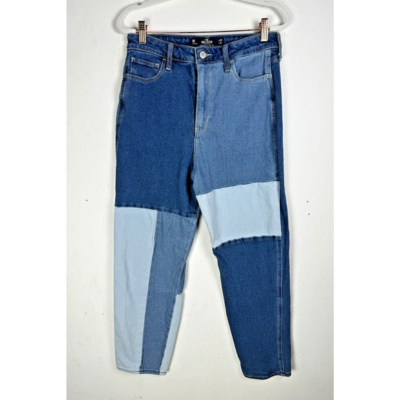 Hollister Denim - Hollister Patchwork Streetwear Hipster Relaxed Fit Ultra High Rise Mom Jeans